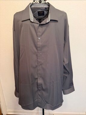 🔽🔽🔽BOGOHO🔽🔽🔽Flex Long-Sleeve Men's Dress Shirt in Gray-4XL